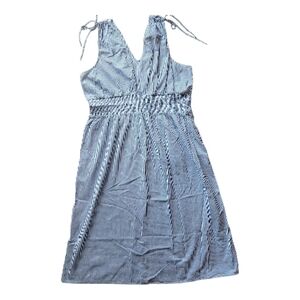 Old Navy Blue and White Striped Midi Halter Dress